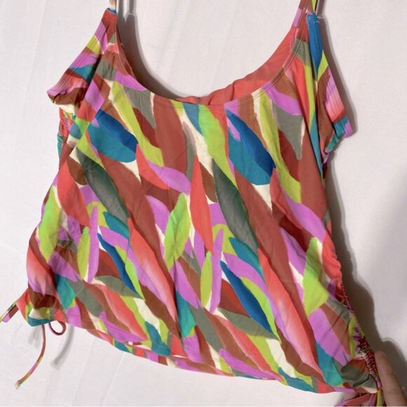 5/$25 George Colourful Print Tankini Bikini Top Swim Top XXL - Picture 8 of 10